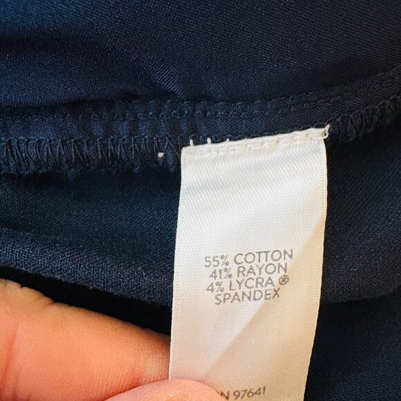 J JIll Womens Cotton Stretch Slim Leg Pants Ankle Navy Blue Size 18 Tall - Picture 11 of 13